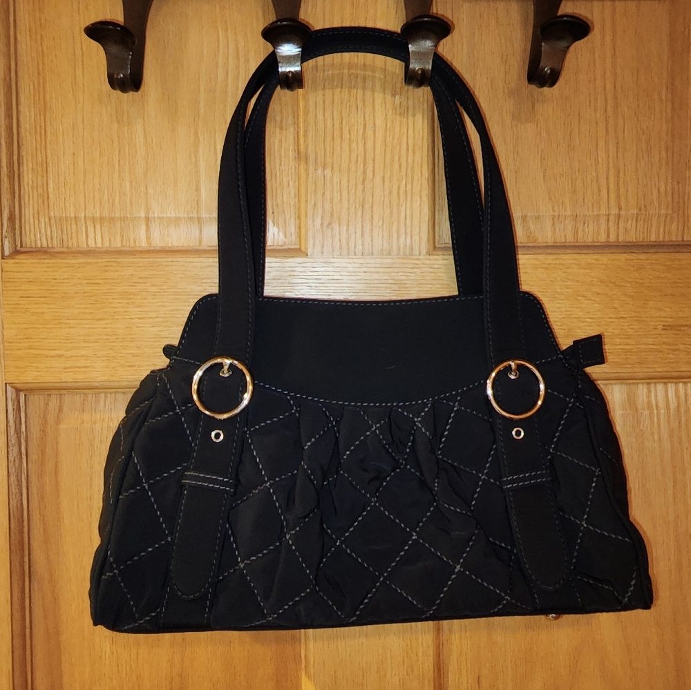 Vera Bradley solid Black Microfiber Tote (Never carried....like brand new).